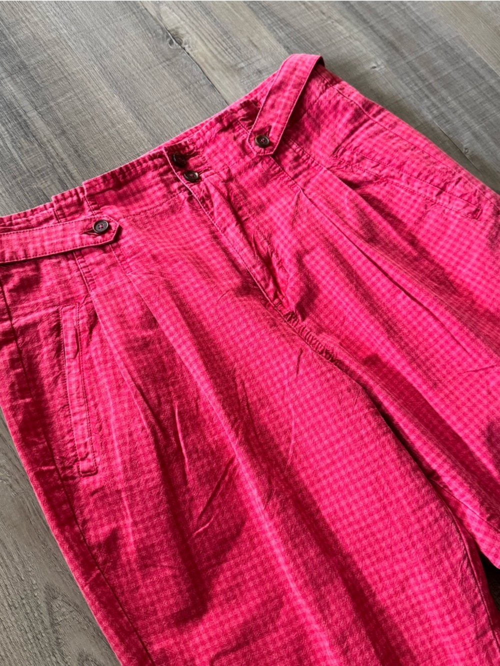 Sundance Life of Dreams Trouser Size 8 Red Gingham Check Cropped Ankle Pants - Picture 4 of 6